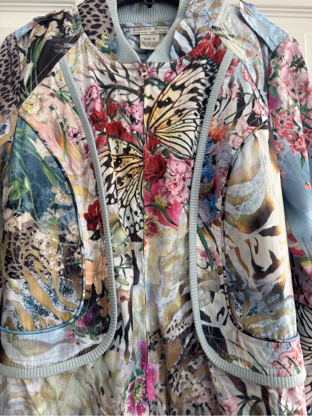 NWT Alberto Makali Floral Print Zip Jacket in Pastel Multi - Picture 3 of 8